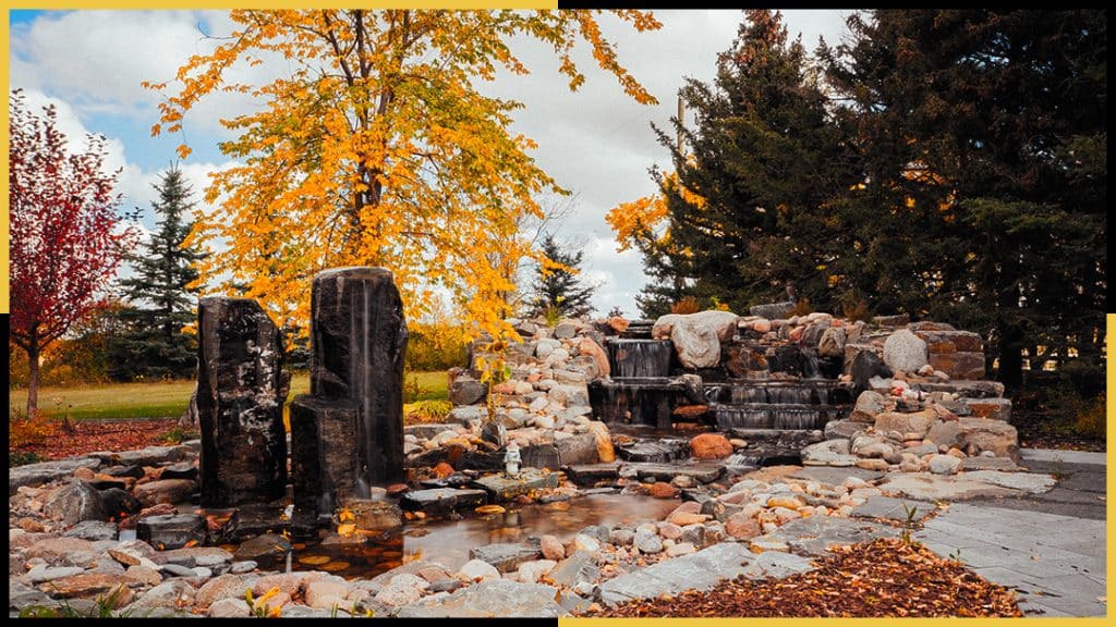 rock outdoor water feature calgary