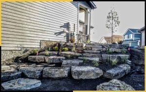 Natural boulders are ideal for constructing retaining walls