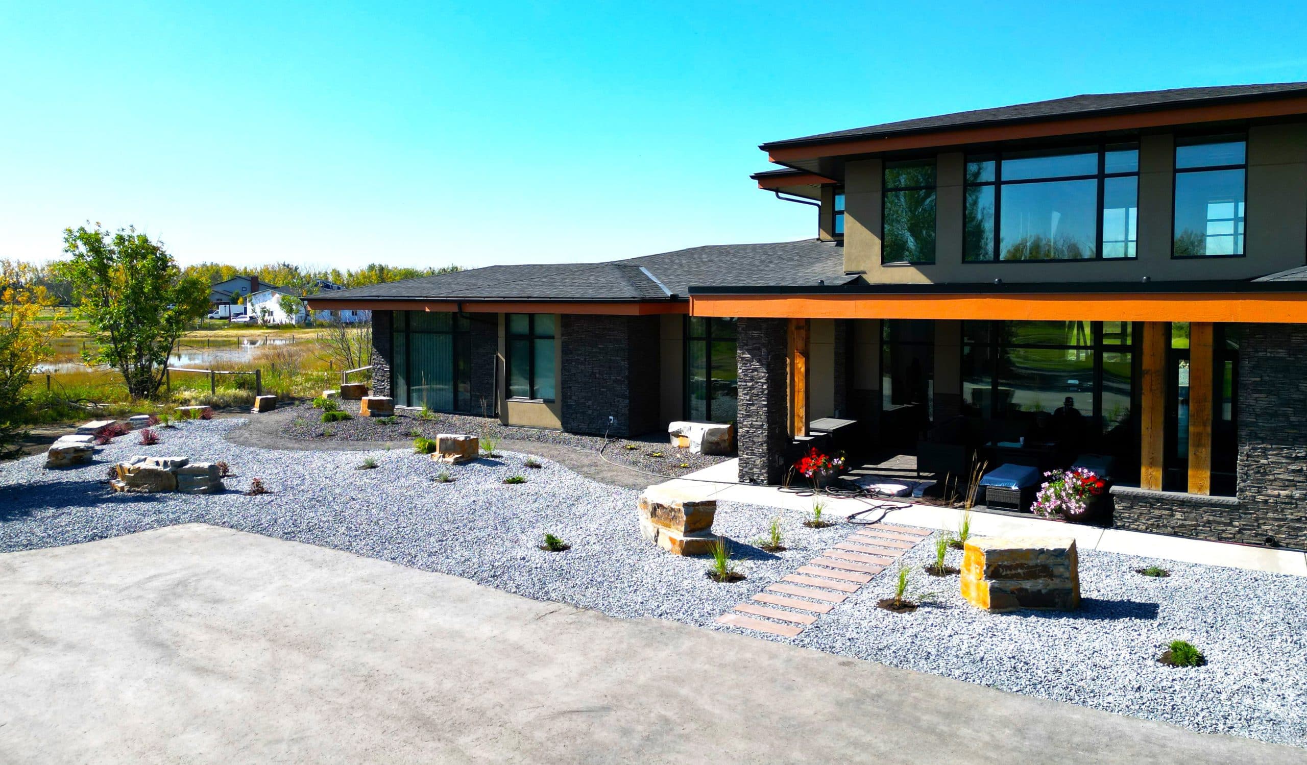 Delacour acreage — front yard finished
