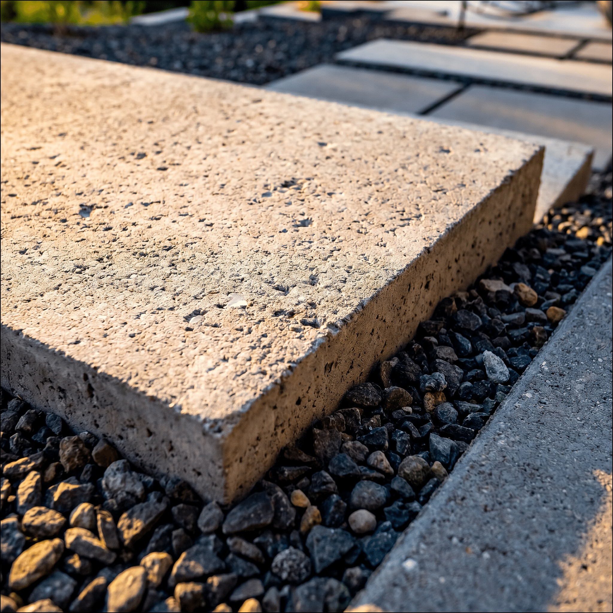 Side yard stepping stone transition